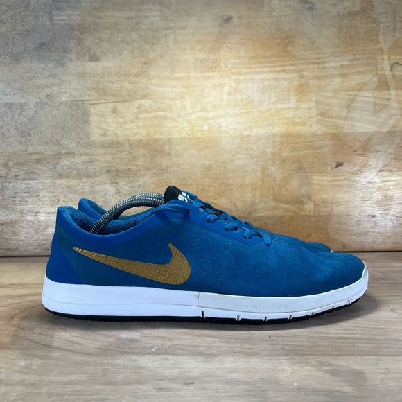 Nike Other - Nike Free SB Nano Mens Size 12 Skateboarding Shoes Sneakers Blue Gold 724941-477